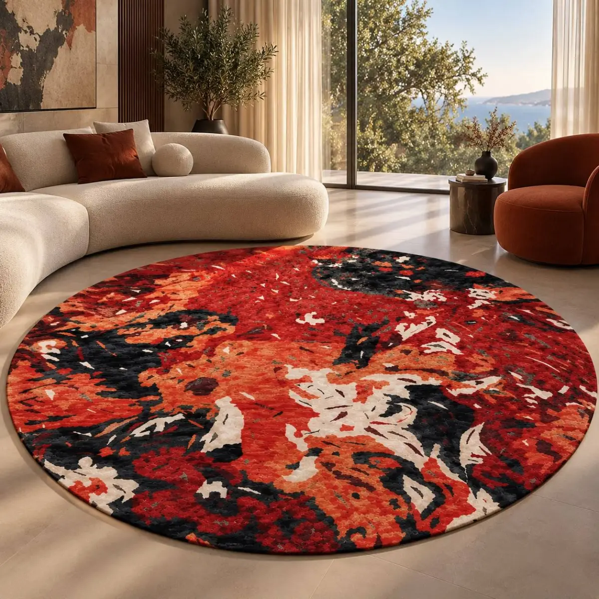 Pizra Modern Multi Polyester ve Pamuklu Kaydırmaz Taban Yıkanabilir Dijital Baskı Halısı - Görsel 6