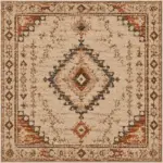 Garen Klasik Göbekli Multi Polyester ve Pamuklu Kaydırmaz Taban Yıkanabilir Dijital Baskı Halısı - Görsel 3