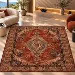 Astoni Klasik Çerçeveli Multi Polyester ve Pamuklu Kaydırmaz Taban Yıkanabilir Dijital Baskı Halısı - Görsel 4