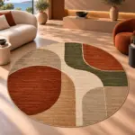 Devaa Geometrik  Multi Polyester ve Pamuklu Kaydırmaz Taban Yıkanabilir Dijital Baskı Halısı - Görsel 6