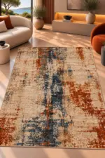 Sulle Modern Multi Polyester ve Pamuklu Kaydırmaz Taban Yıkanabilir Dijital Baskı Halısı - Görsel 2
