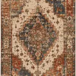Gien Klasik Göbekli Multi Polyester ve Pamuklu Kaydırmaz Taban Yıkanabilir Dijital Baskı Halısı