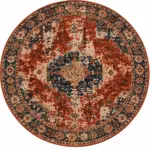 Enga Klasik Göbekli Multi Polyester ve Pamuklu Kaydırmaz Taban Yıkanabilir Dijital Baskı Halısı - Görsel 5