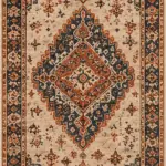 Sulga Klasik Göbekli Multi Polyester ve Pamuklu Kaydırmaz Taban Yıkanabilir Dijital Baskı Halısı