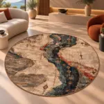 Garani Modern Multi Polyester ve Pamuklu Kaydırmaz Taban Yıkanabilir Dijital Baskı Halısı - Görsel 6