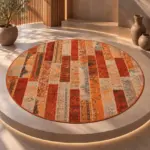 Rena Modern Turuncu Polyester ve Pamuklu Kaydırmaz Taban Yıkanabilir Dijital Baskı Halısı - Görsel 6